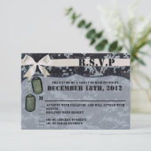 3x5 R.S.V.P. Reply Card Navy DIGITAL PRINT Uniform RSVP Kaartje (Staand voorkant)