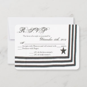 3x5 R.S.V.P. Reply Card Navy Summer Dress Whites RSVP Kaartje