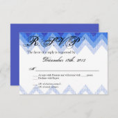 3x5 R.S.V.P. Reply Card Ombre Chevron Blue RSVP Kaartje (Voorkant / Achterkant)