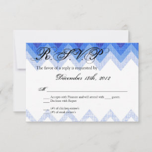3x5 R.S.V.P. Reply Card Ombre Chevron Blue RSVP Kaartje
