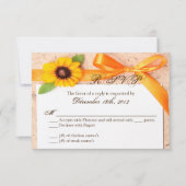 3x5 R.S.V.P. Reply Card Rustic Sunflower Country RSVP Kaartje (Voorkant)