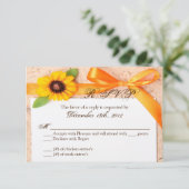 3x5 R.S.V.P. Reply Card Rustic Sunflower Country RSVP Kaartje (Staand voorkant)