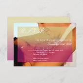 3x5 R.S.V.P. Reply Card Sunset Fade Pink Tan Photo RSVP Kaartje (Voorkant / Achterkant)