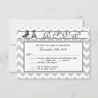 3x5 R.S.V.P. Reply Card Teenage Sneakers Chevron RSVP Kaartje