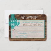 3x5 R.S.V.P. Reply Card Western Rustic Chandelier RSVP Kaartje (Voorkant)