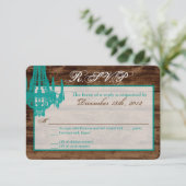 3x5 R.S.V.P. Reply Card Western Rustic Chandelier RSVP Kaartje (Staand voorkant)