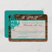 3x5 R.S.V.P. Reply Card Western Rustic Chandelier RSVP Kaartje (Voorkant / Achterkant)