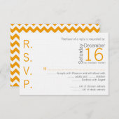 3x5 R.S.V.P. Reply Card Yellow Grey Name Chevron RSVP Kaartje (Voorkant / Achterkant)