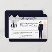 3x5 R.S.V.P. Reply Kaart ARMY Uniform Blues Bride (Voorkant / Achterkant)