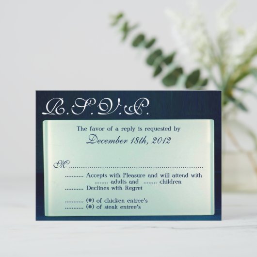 3x5 R.S.V.P. Reply Kaart Frosted Glass Mirror Mode (Staand voorkant)