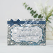 3x5 R.S.V.P. Reply Kaart Gebarsten Ijswintersneeuw (Staand voorkant)