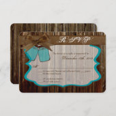 3x5 R.S.V.P. Reply Kaart Mason Jar Initialen Rusti (Voorkant / Achterkant)