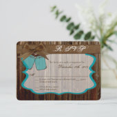 3x5 R.S.V.P. Reply Kaart Mason Jar Initialen Rusti (Staand voorkant)