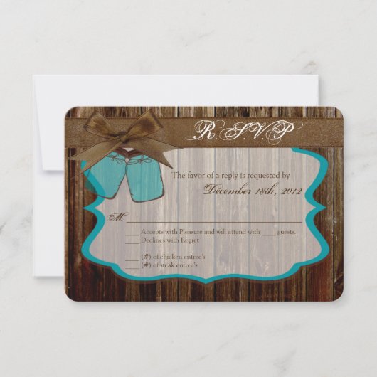 3x5 R.S.V.P. Reply Kaart Mason Jar Initialen Rusti (Voorkant)