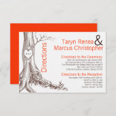 3x5 richtingen Kaart Herfst Tree Initiaal Carvings (Voorkant / Achterkant)