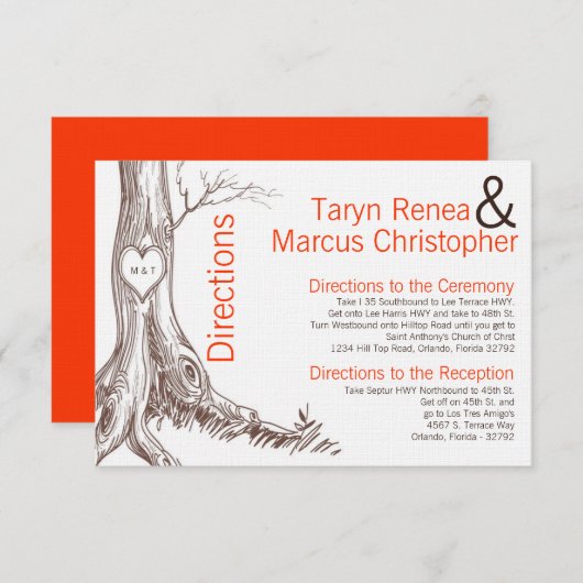 3x5 richtingen Kaart Herfst Tree Initiaal Carvings (Voorkant / Achterkant)