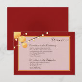 3x5 richtingen Kaart papieren lantaarns op rood Ch (Voorkant / Achterkant)