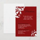 3x5 Routebeschrijving Kaart Crimson Red Floral Fil (Voorkant / Achterkant)