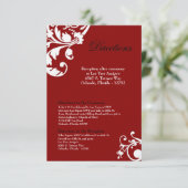 3x5 Routebeschrijving Kaart Crimson Red Floral Fil (Staand voorkant)