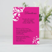 3x5 Routebeschrijving Kaart Hot Roze Witte Bloemfi (Staand voorkant)