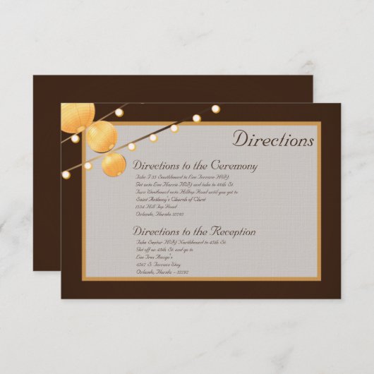 3x5 Routebeschrijving Kaart Papieren Lantaarns op  (Voorkant / Achterkant)