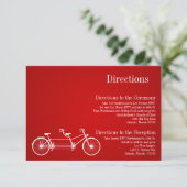 3x5 Routekaart Whimsical Red Double Bike Informatiekaartje (Staand voorkant)