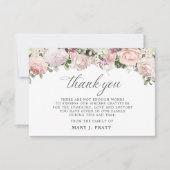 3x5 Sympathy Pink Rose Bedankt Fotokaart (Voorkant)