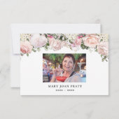 3x5 Sympathy Pink Rose Bedankt Fotokaart (Achterkant)