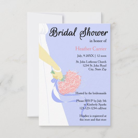 3x5 Verticale drukker & Bouquet - Vrijgezellenfees Kaart (Voorkant)