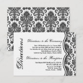 3x5 zwarte zwarte zwarte witte Damaslaag afdrukken Informatiekaartje (Voorkant / Achterkant)