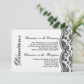 3x5 zwarte zwarte zwarte witte Damaslaag afdrukken Informatiekaartje (Staand voorkant)