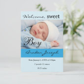 3x5Sweet Boy Newborn Baby geboorteaankondiging Aankondiging (Staand voorkant)