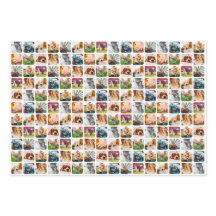 3x Sheets 10 Photo Template Rond Wrapping Paper