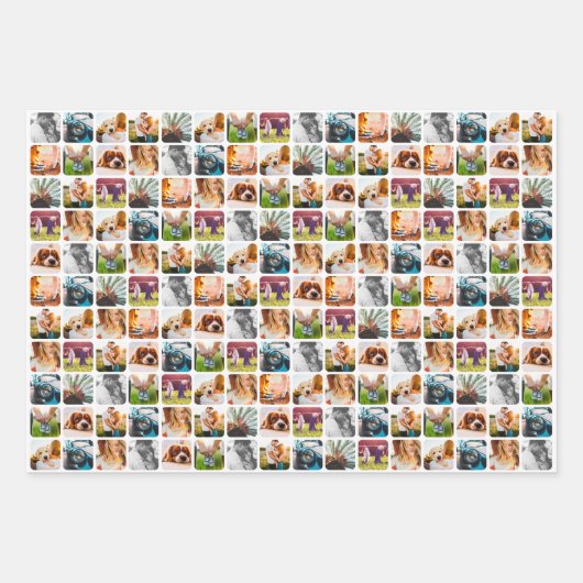 3x Sheets 10 Photo Template Rond Wrapping Paper (Voorkant)