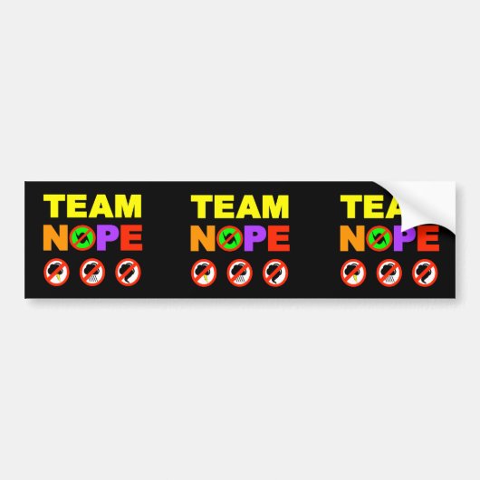 3x Team Nope-Bumperstickers Bumpersticker (Voorkant)