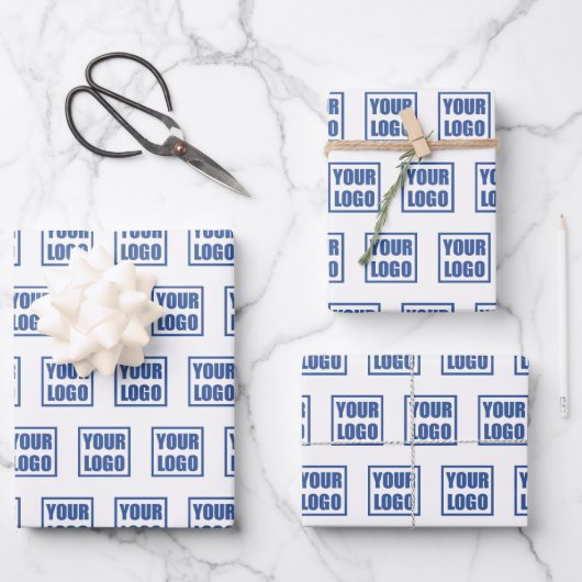 3x vellen Business Logo Wrapping Paper (Voorkant)