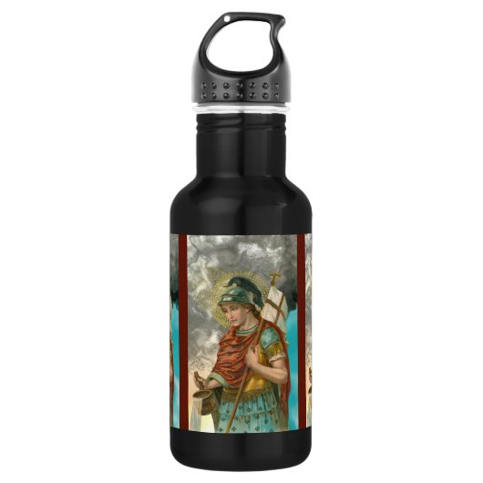 3xSt. Florian met Bucket (rook; M 019) Waterfles (Voorkant)