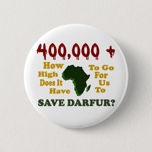 400.000+ DARFUR BEWUSTMAKING 1 RONDE BUTTON 5,7 CM (Voorkant)