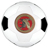 [400] Assyrian Winged Bull: Gold en Black Lamassu Voetbal (Gedraaid)