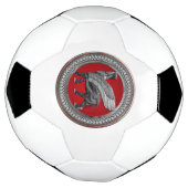 [400] Assyrische scharnieren: zilver en zwarte Lam Voetbal (Gedraaid)