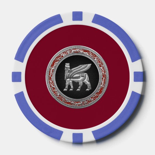 [400] Babylonische scharnieren [zilver] [3D] Pokerchips (Voorkant)
