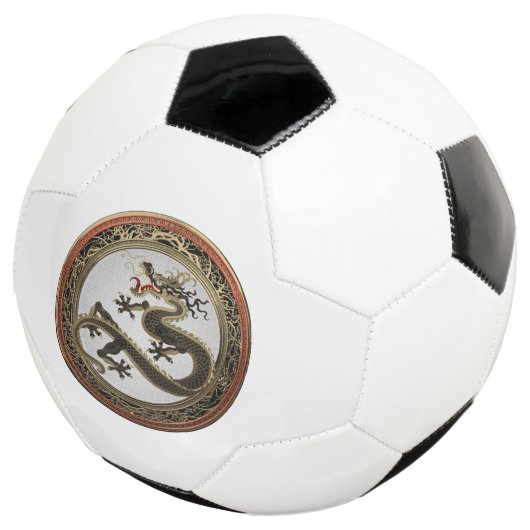[400] Black and Gold Sacred Eastern Dragon Voetbal (Drie kwart)