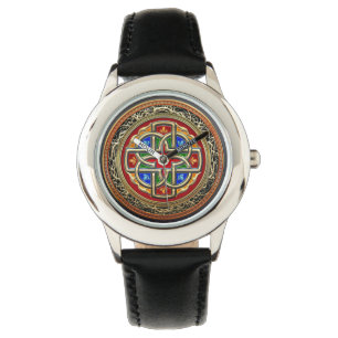 [400] Celtic Cross [Gold+Enamel] Horloge