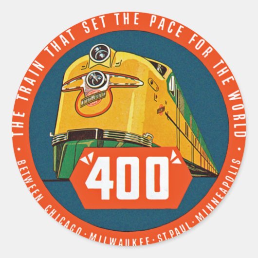400 ~ "De trein die het pad instelt" Ronde Sticker (Voorkant)