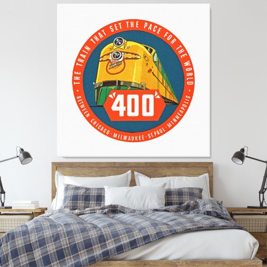 400 ~ "De trein die het pad instelt" - XL Canvas Afdruk (Insitu (Slaapkamer))