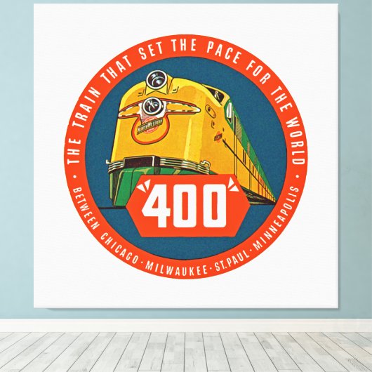 400 ~ "De trein die het pad instelt" - XL Canvas Afdruk (Insitu (Houten vloer))