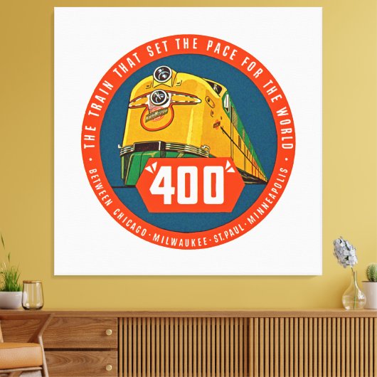 400 ~ "De trein die het pad instelt" - XL Canvas Afdruk (Insitu (Woonkamer))