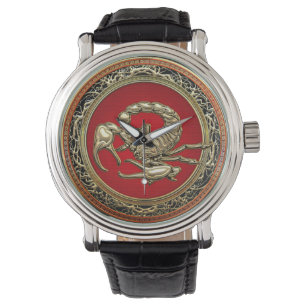 [400] Gangroodgulden Scorpion op rood Horloge