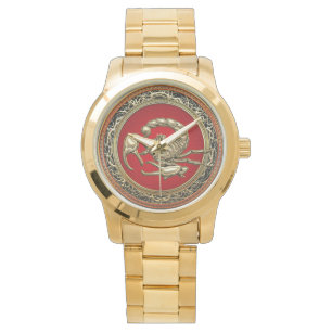 [400] Gangroodgulden Scorpion op rood Horloge