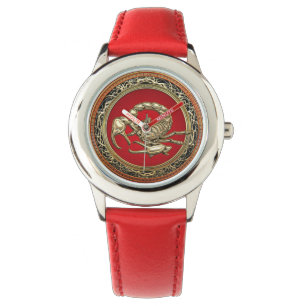 [400] Gangroodgulden Scorpion op rood Horloge